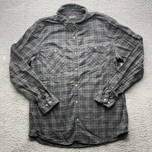 Timberland Flannel Shirt Mens XL Gray Black Buffalo Check Long Sleeve Plaid